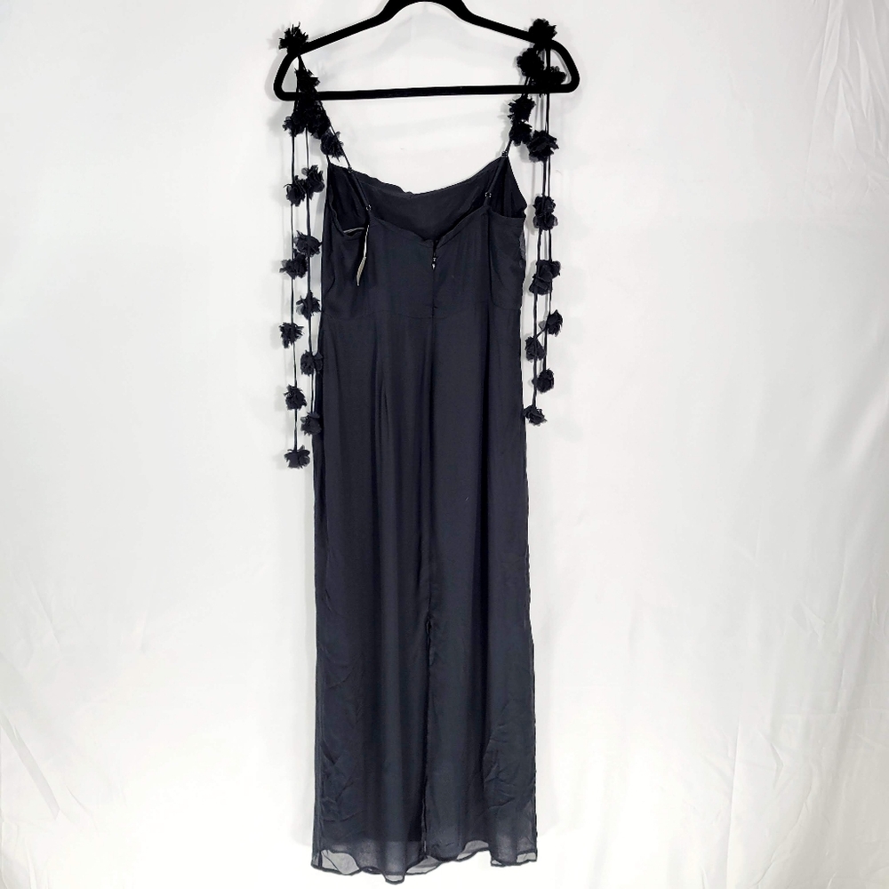 J Crew Collection rosette-strap sheath dress in chiffon Size 4 Black Romantic - Picture 7 of 11